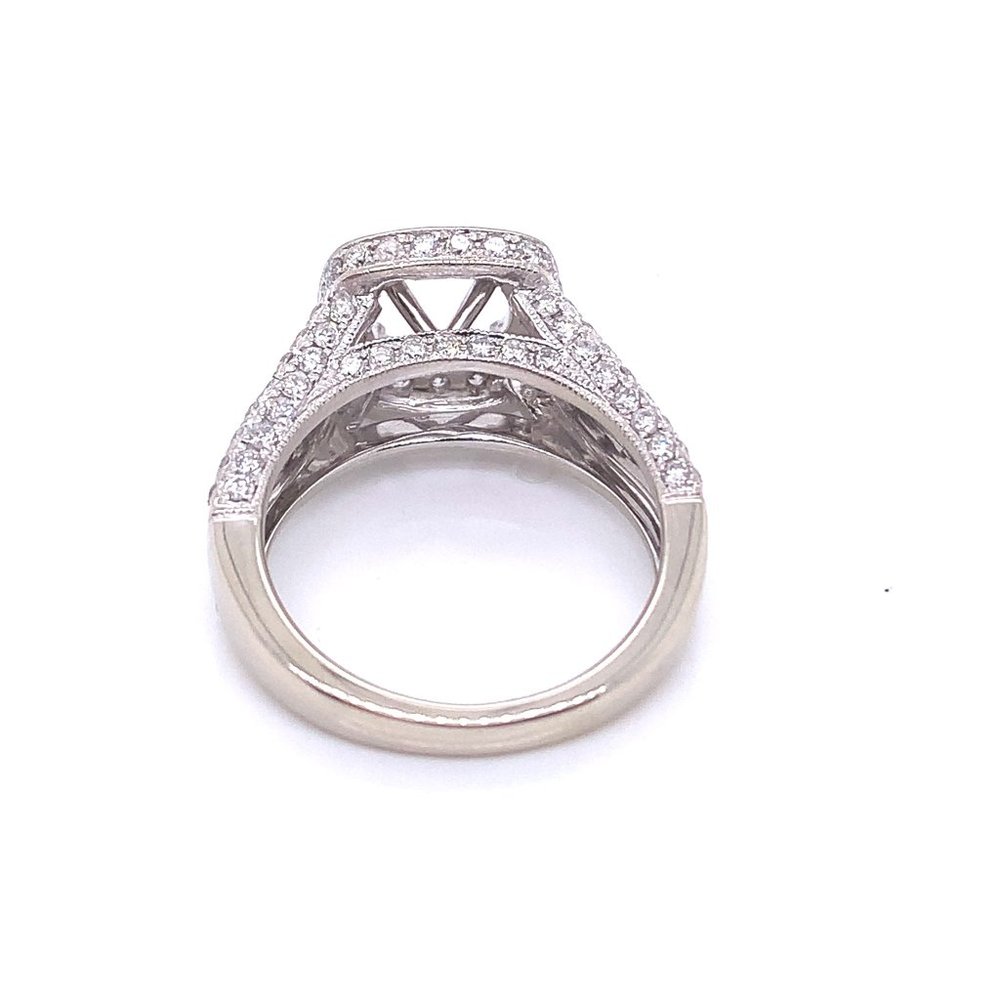 14k Solid White Gold Diamond Ring Mounting - image 3